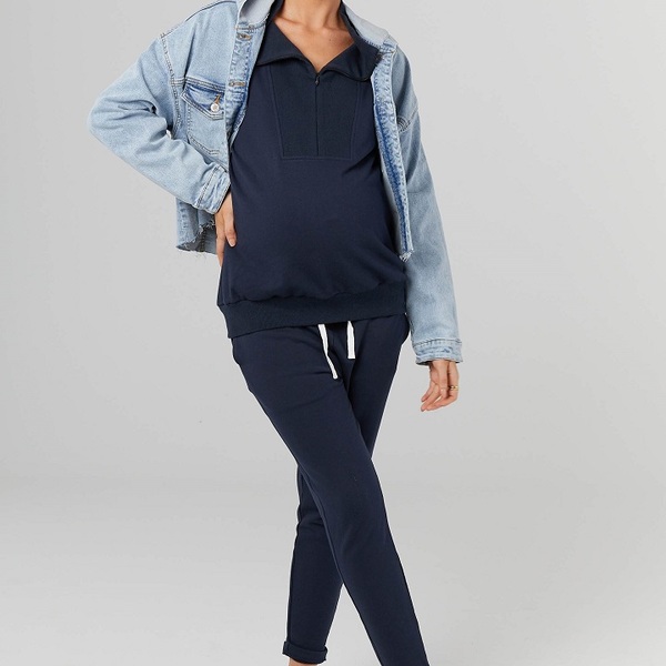 French Terry Joggers Navy Maternity