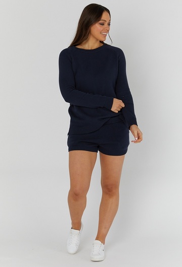 Navy Knit Shorts