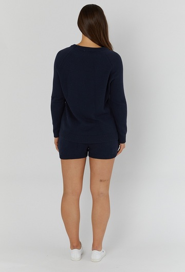 Navy Knit Shorts