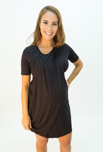 Goddess Drape Short Sleeve Dress