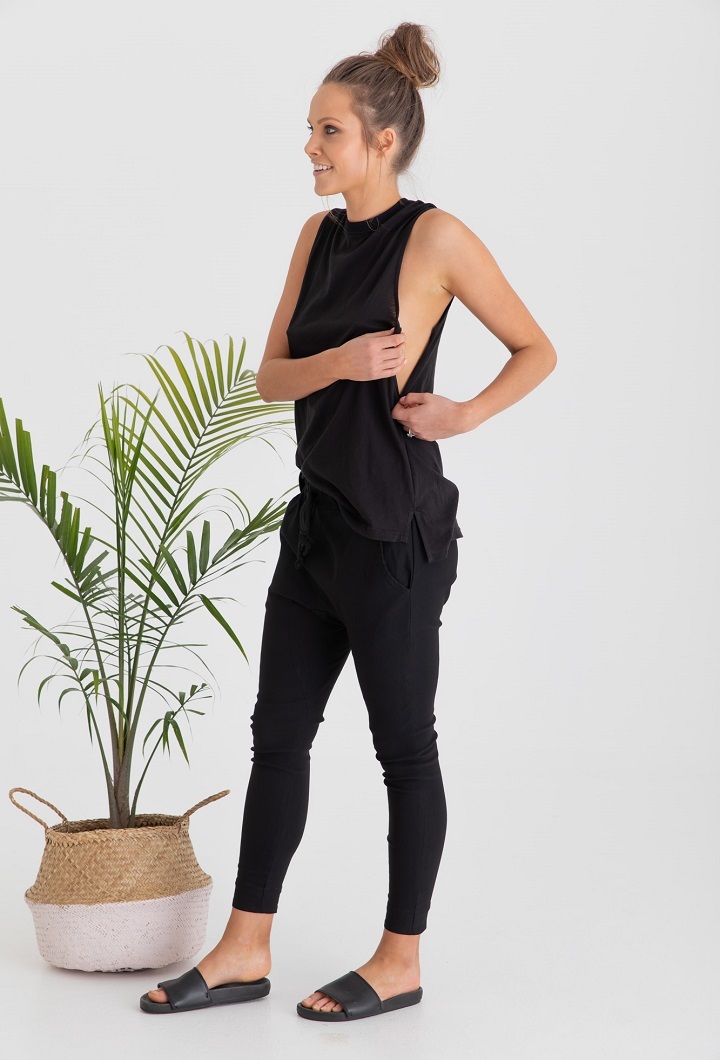 Sicily Breastfeeding Tank Top Black Feed