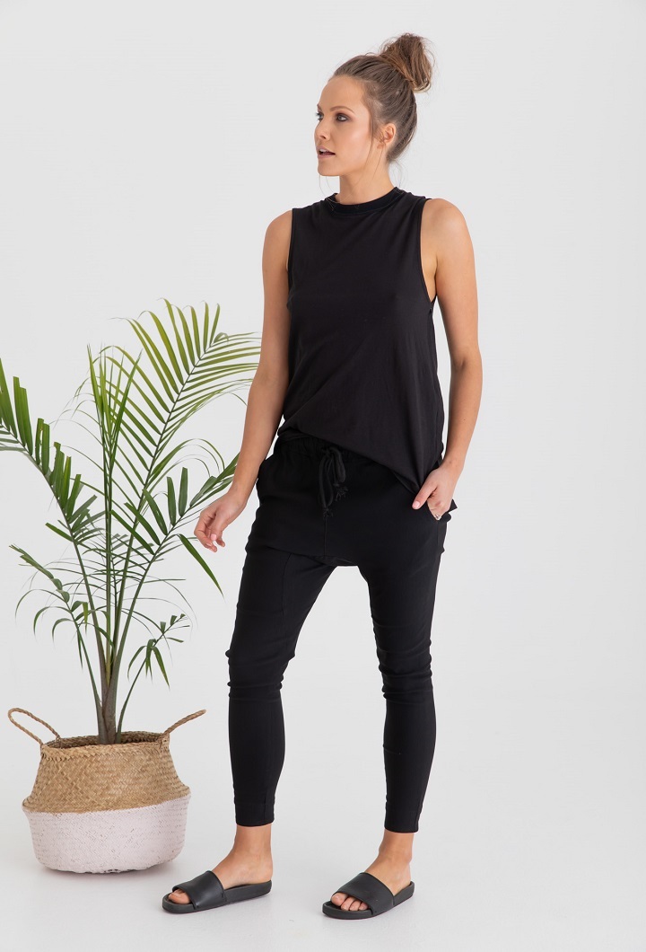 Sicily Nursing Tank Top Black Side