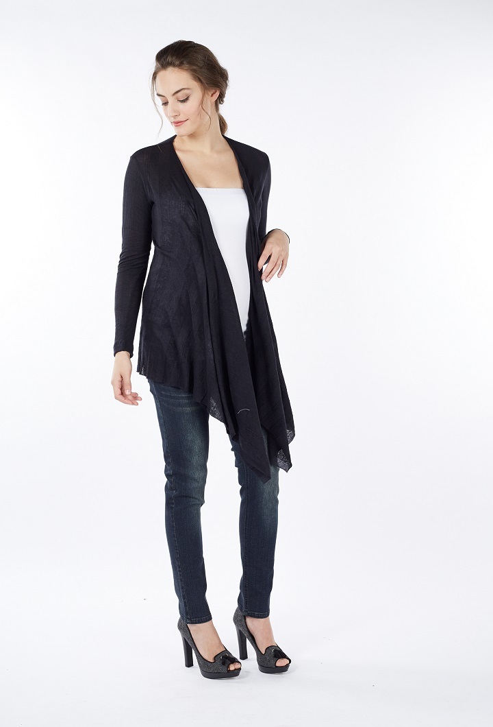 Sangha Waterfall Cardigan - Black - Size Small