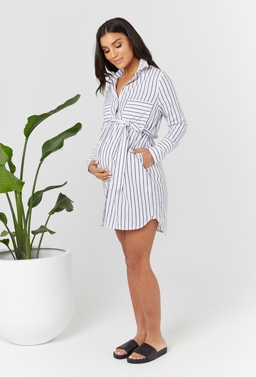 New York Shirt Maternity Dress