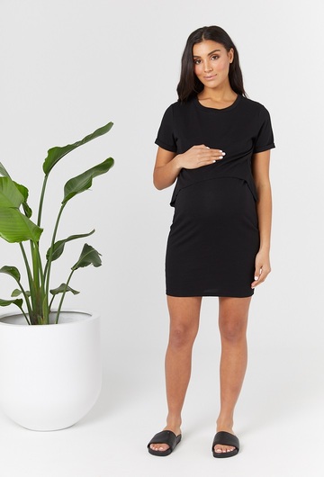 Vienna Black Maternity Dress