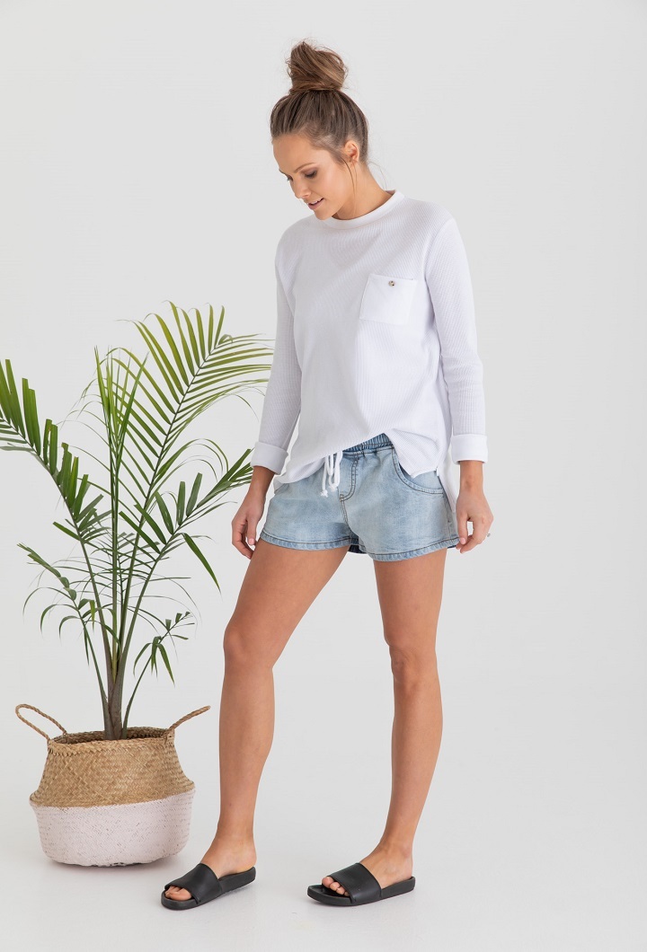 Denim Post Partum Shorts