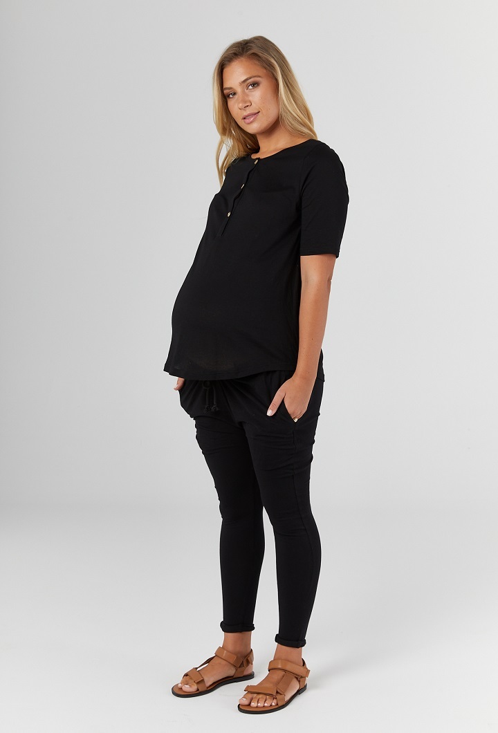 Missy Maternity T Shirt Black Side