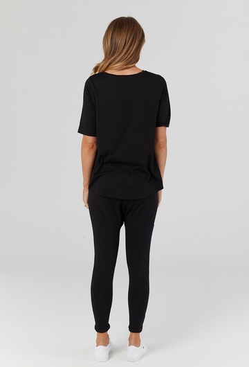 Missy Maternity T Shirt Black Back