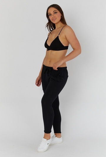 Rib Nursing Bralette Black Side