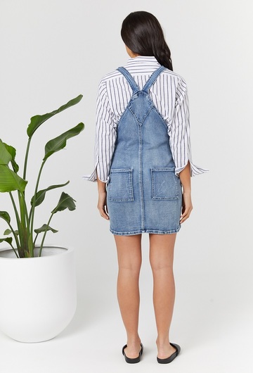 Dungaree Style Denim Dress