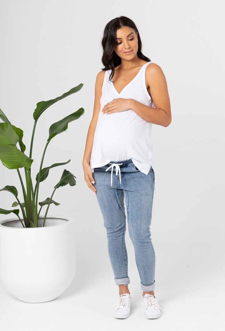 White Pregnancy Top