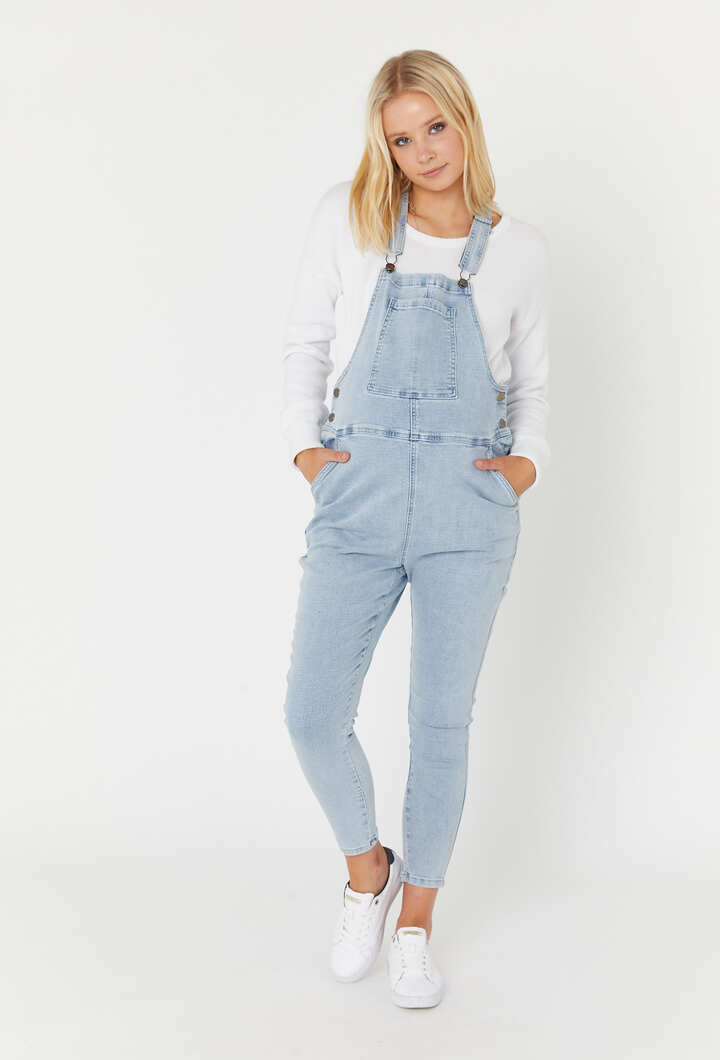 Denim maternity dungarees light blue