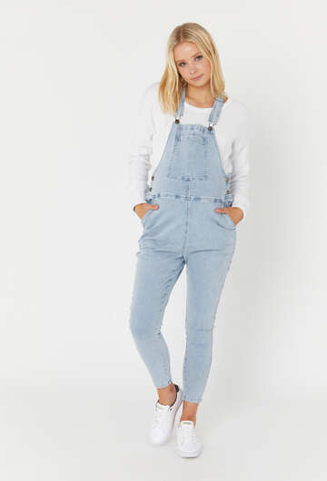 Denim maternity dungarees light blue